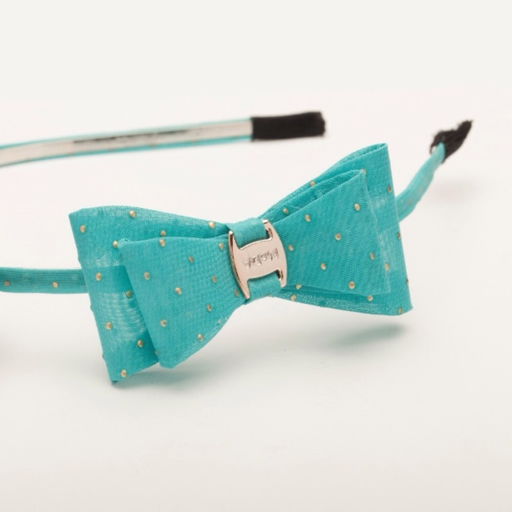 BLUE Bows So Fabulous Girly Polka Dots Headband!<3